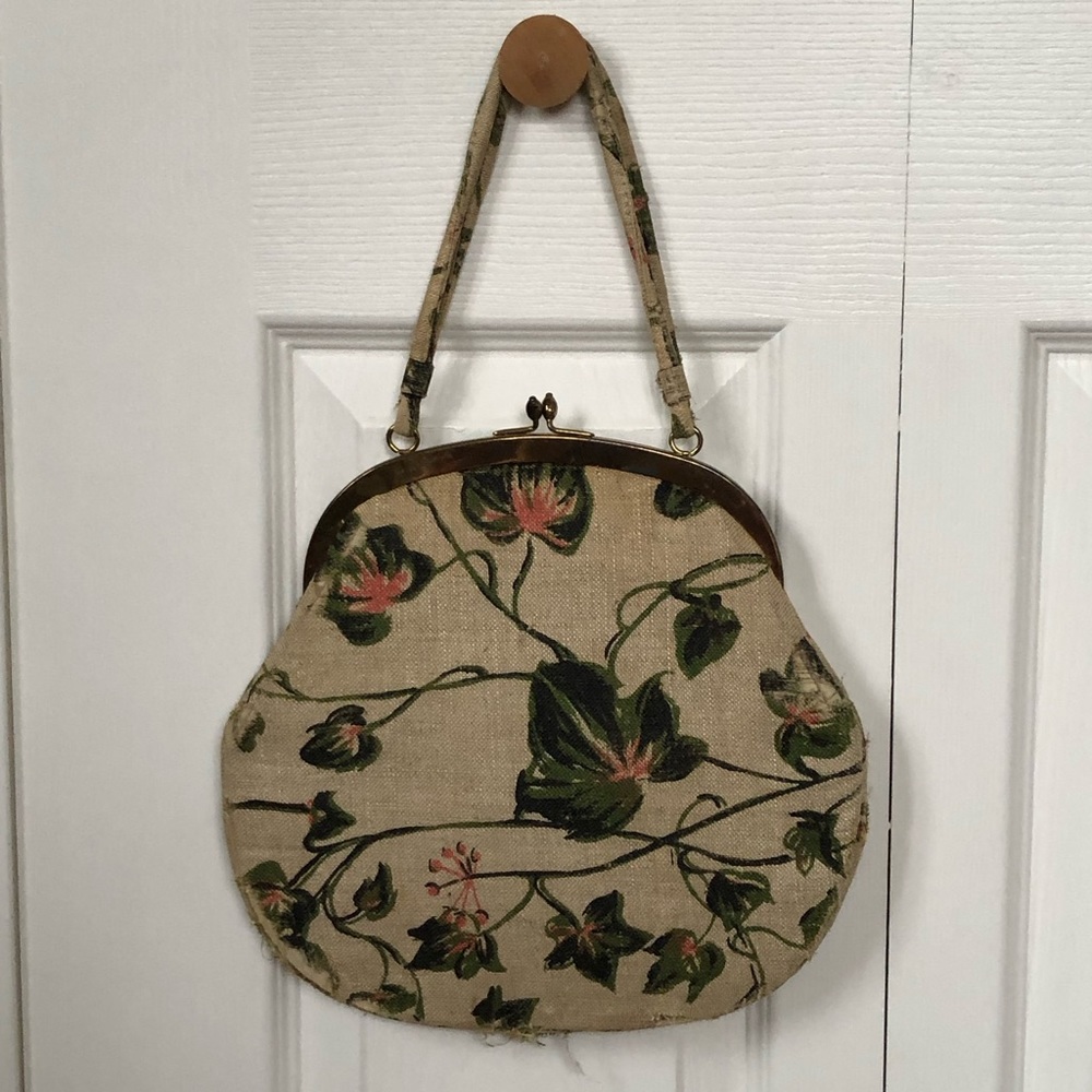 Vintage 1950’s Leaf Pattern Purse